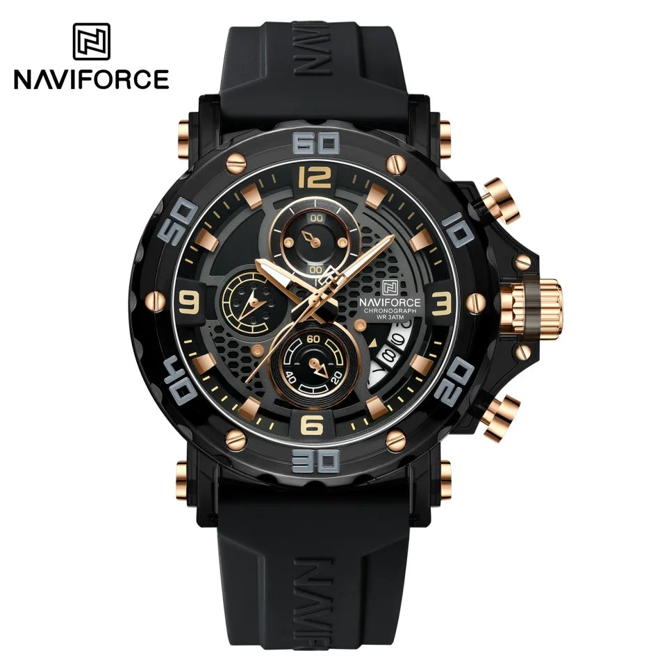 NAVIFORCE™ 7123 — Montre Sport Homme ⌚ Chronographe
