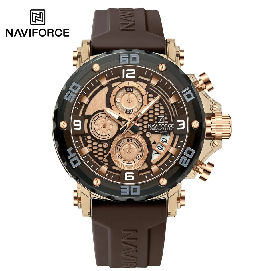 NAVIFORCE™ 7123 — Montre Sport Homme ⌚ Chronographe