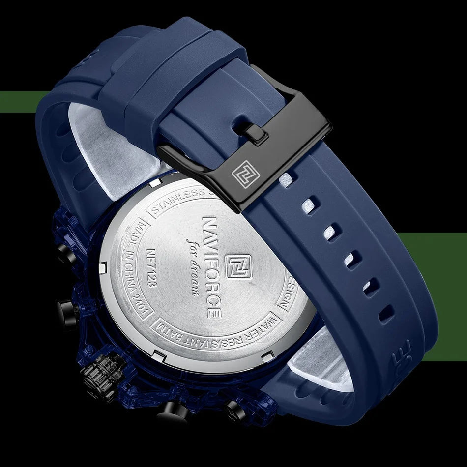 NAVIFORCE™ 7123 — Montre Sport Homme ⌚ Chronographe